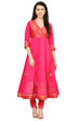 Pink Anarkali Polyester Kurta image number 0