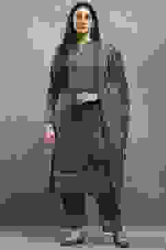 Green Polyester Printed Straight Suit Set image number 6