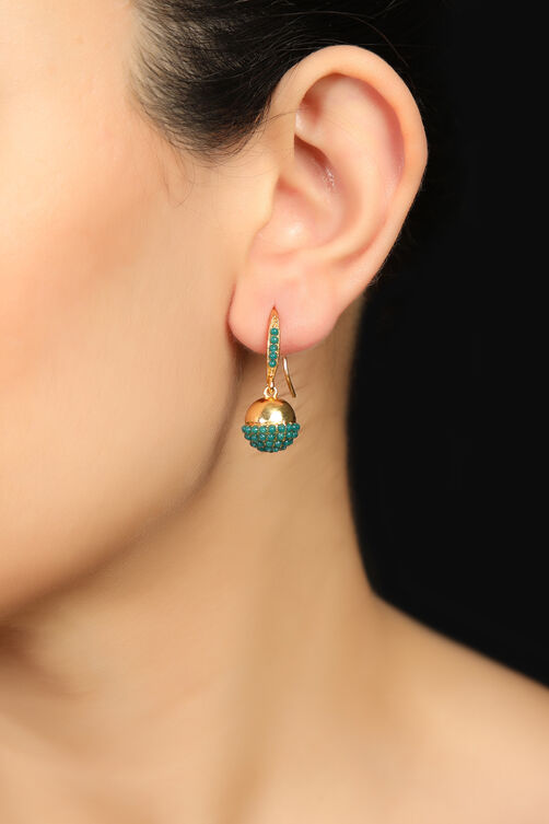 Golden Metal Brass Earrings image number 0