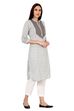 Grey Straight Cotton Kurta image number 3