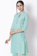 Green Cotton Straight Kurta image number 0
