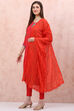 Tomato Red Cotton Stole image number 2