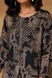 Black Viscose Blend Straight Printed Kurta Pants Set image number 1