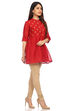 Red A Line Poly Cotton Indie Top image number 2