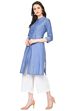 Blue Straight Chambray Kurta image number 3