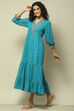 Blue Polyester Printed Dress image number 2