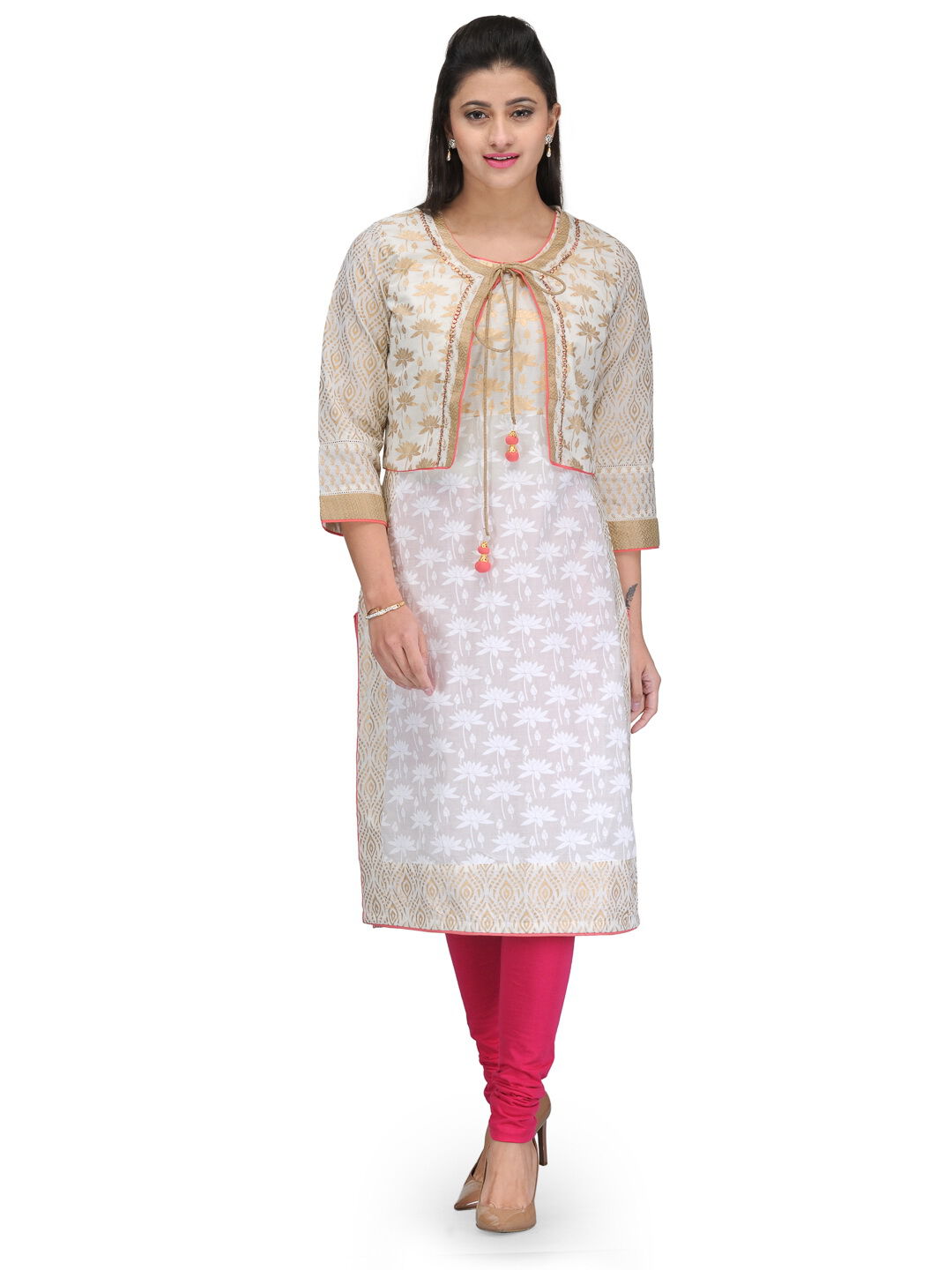 Buy Off White Cotton Straight Jacket 1N by Rangriti
