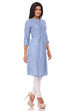 Blue Cotton Straight Kurta image number 1