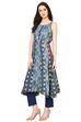 Indigo Kalidar Polyester Kurta image number 2