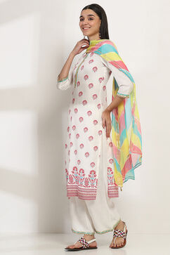White Viscose Rayon Straight Set image number 3
