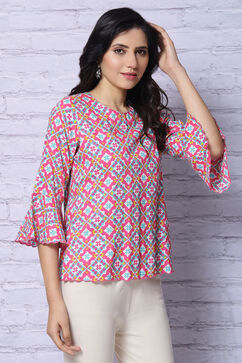 Multicolored Viscose Rayon Short Top image number 3