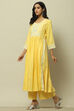 Yellow Rayon Straight Suit Set image number 3