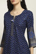 Indigo Viscose Rayon Printed Straight Kurta Pants Set image number 1