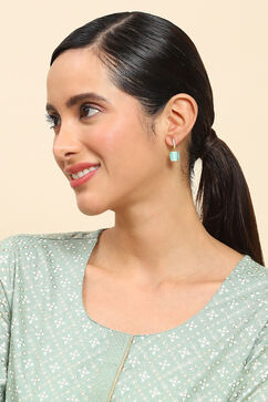 Mint Green Brass Jhumka image number 3