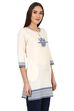 Off White Straight Cotton Indie Top image number 3