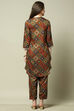 Rust Viscose Blend Straight Co-ord Set image number 4