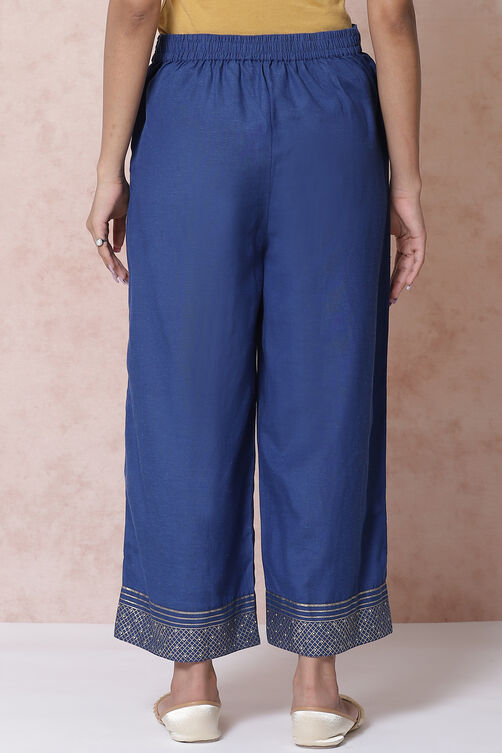 Indigo LIVA Palazzo Pants image number 5