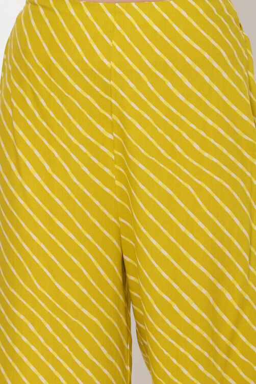 Lime Green Viscose Rayon Palazzo image number 1