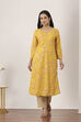 Yellow Rayon Straight Kurtas image number 5