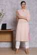 Cream Cotton And Cambric Straight Kurta image number 0