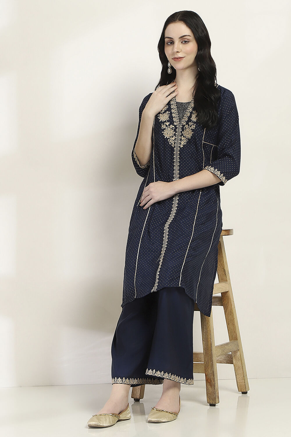 Navy Viscose Kalidar SET image number 0