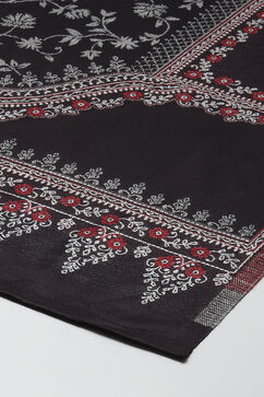 Black Art Silk Straight Suit Set image number 3