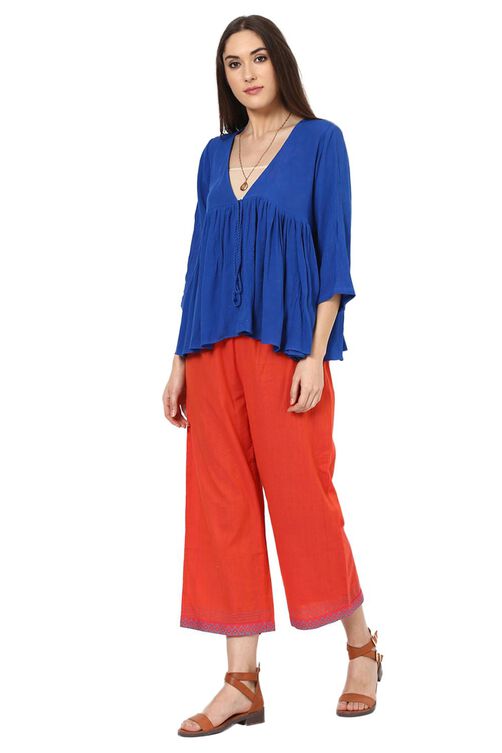 Orange Poly Cotton Culottes image number 8