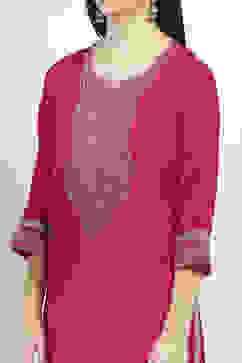 Pink Viscose Blend Straight Set image number 1