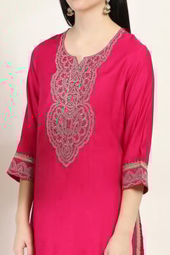 Pink Viscose Blend Straight Set image number 1