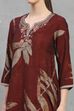 Indigo Blue Viscose Blend Printed Kalidar Kurta Pants Set image number 1