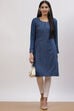 Teal Blue Poly Cotton Straight Kurta image number 0