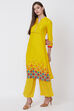 Yellow Straight Viscose Kurta image number 2