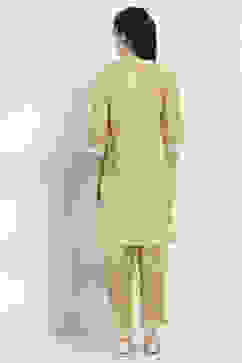 Yellow Cotton Blend Schiffli Co-ord Set image number 4