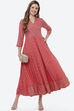 Coral Viscose Rayon Kalidar Dress image number 0