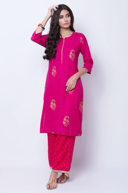Green Poly Cotton Straight Kurta image number 0