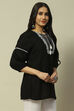 Black Rayon Straight Top image number 4