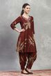 Indigo Blue Viscose Blend Printed Kalidar Kurta Pants Set image number 5