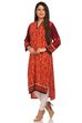 Orange Straight Cotton Kurta image number 2