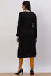 Black Acrylic Straight Kurta image number 4