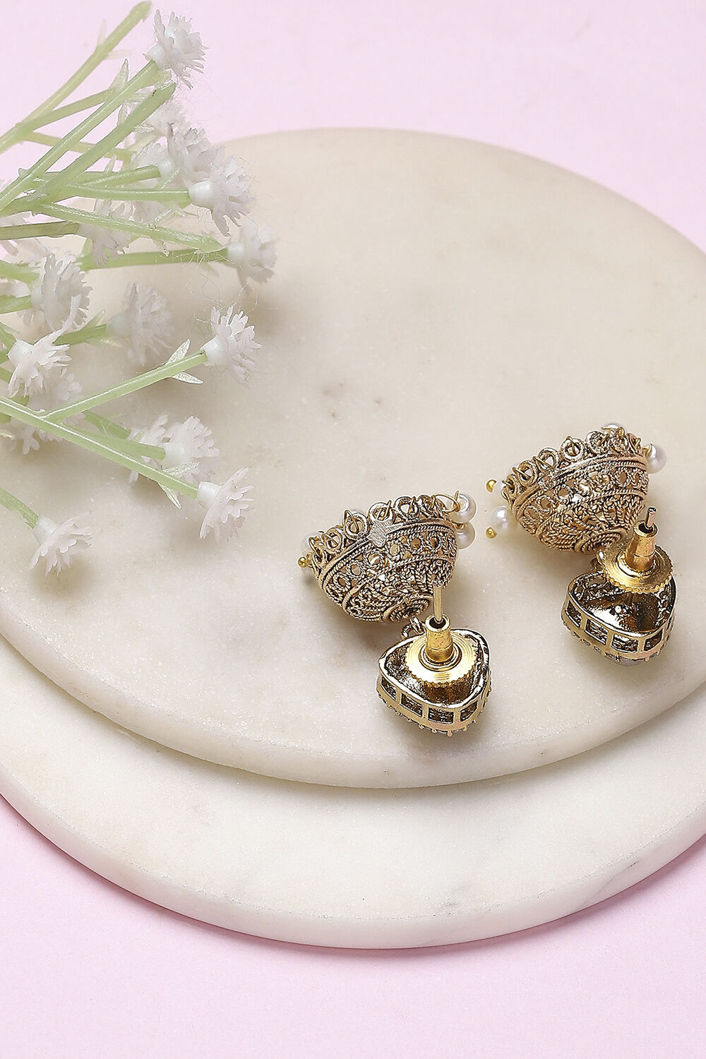 White Brass Jhumka image number 2