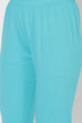 Turquoise Cotton Leggings image number 1