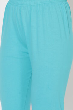 Turquoise Cotton Leggings image number 1