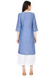 Blue Straight Chambray Kurta image number 4