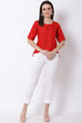 Red Viscose Rayon Top image number 3