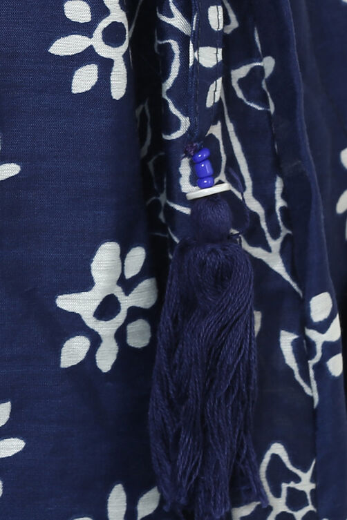Indigo Poly Chanderi Skirt image number 5