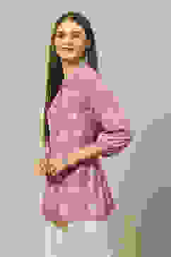 Lavender LIVA Straight Printed Top image number 2