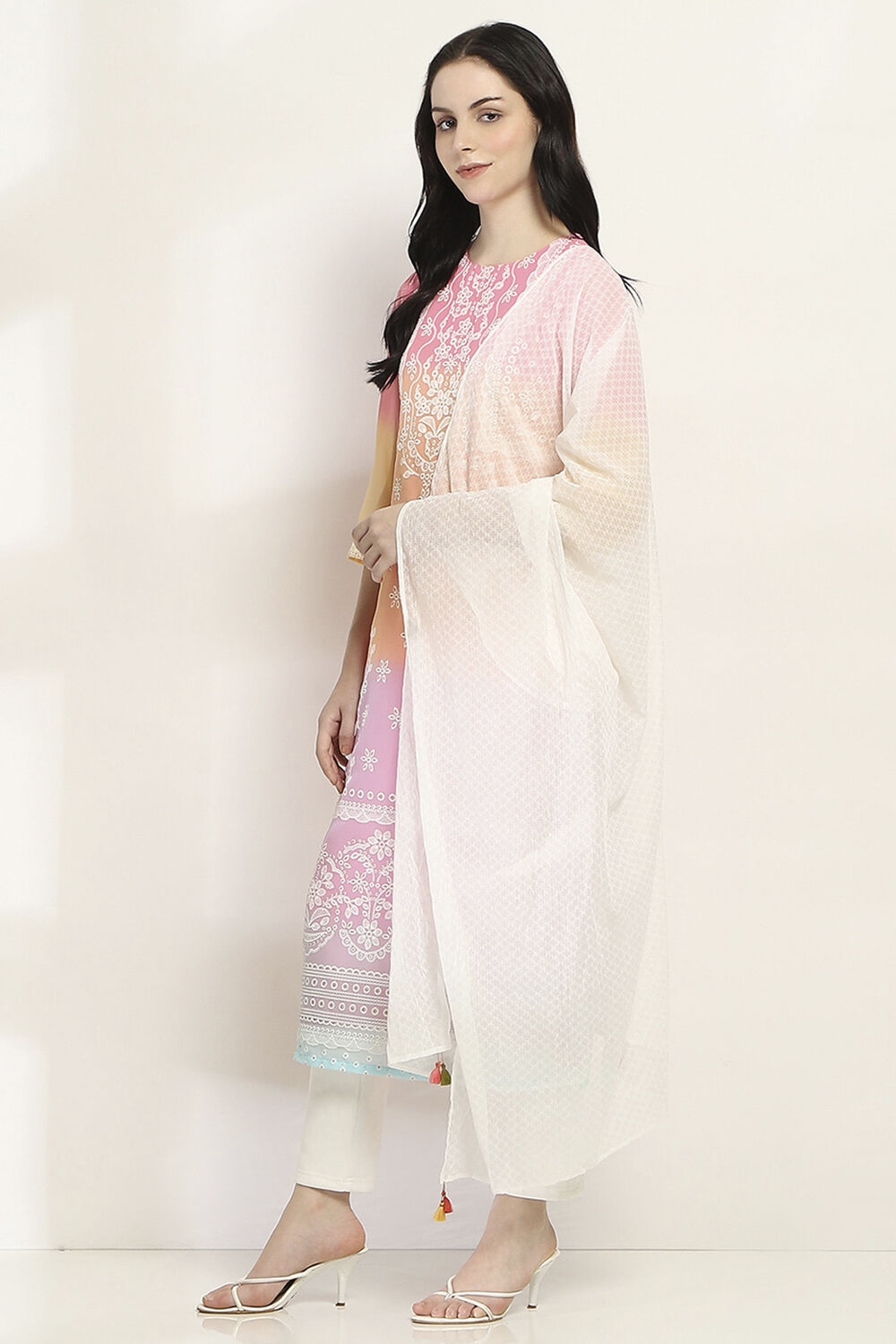 White Polyester Dupatta image number 2