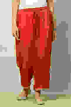 Rust Viscose Shantoon Solid Ankle Length Palazzo image number 4