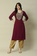 Black LIVA Straight Printed Kurta image number 5