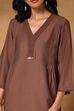 Teal Viscose Blend Straight Solid Kurta image number 1
